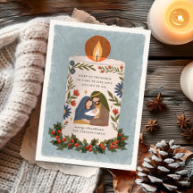 Rustikale Weihnachtskerze mit Nativitätsmotiv Reli