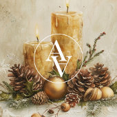 Rustikale Weihnachtskerzenmalerei Stillleben Poster