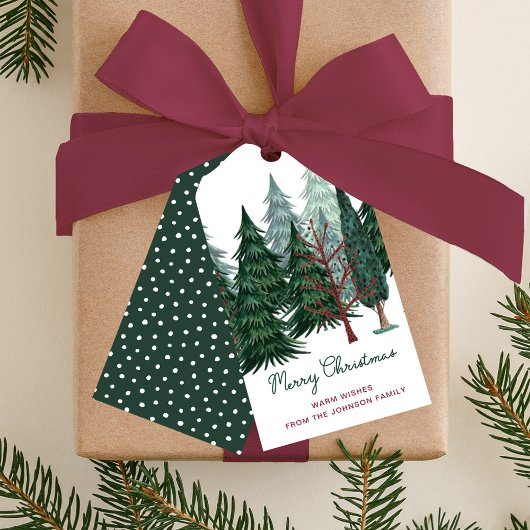 Rustikale Weihnachtskiefer Geschenkanhänger