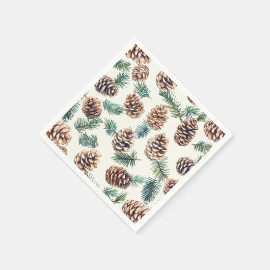 Rustikale Weihnachtskiefern Serviette (Ecke)