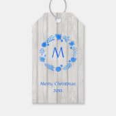 Rustikale Weihnachtskleider-Monogramm Geschenkanhänger (Vorderseite)