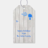 Rustikale Weihnachtskleider-Monogramm Geschenkanhänger (Rückseite)