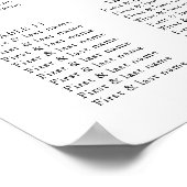 Rustikale Weihnachtskranz-Hochzeitstabelle Poster (Ecke)