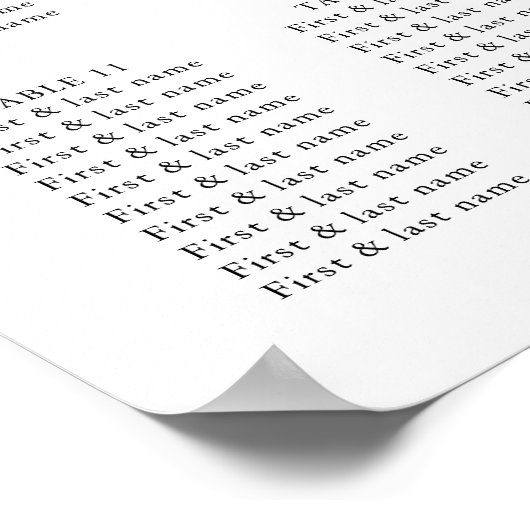 Rustikale Weihnachtskranz-Hochzeitstabelle Poster (Ecke)