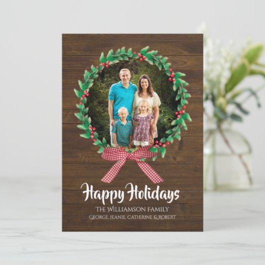 Rustikale Weihnachtskreidekarte Feiertagskarte (Stehend Vorderseite)