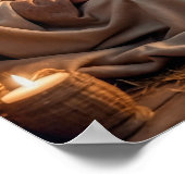 Rustikale Weihnachtskrippe Friedliche Szene Urlaub Poster (Ecke)