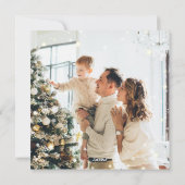 Rustikale Weihnachtskrone Foto Weihnachtskarte Feiertagskarte (Rückseite)