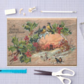 Rustikale Weihnachtslandschaft auf gewittertem Hol Seidenpapier (Handwerk)