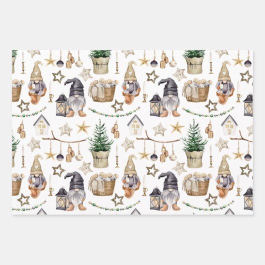 Rustikale Weihnachtslandschaften, Dekorationen Geschenkpapier Set (Vorderseite)