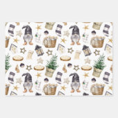 Rustikale Weihnachtslandschaften und Dekorationen Geschenkpapier Set (Vorderseite 3)