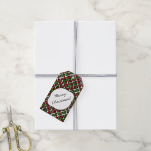 Rustikale Weihnachtsleinwand mit Text-Gruß Geschenkanhänger