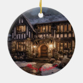 Rustikale Weihnachtsmagie Keramik Ornament (Hinten)