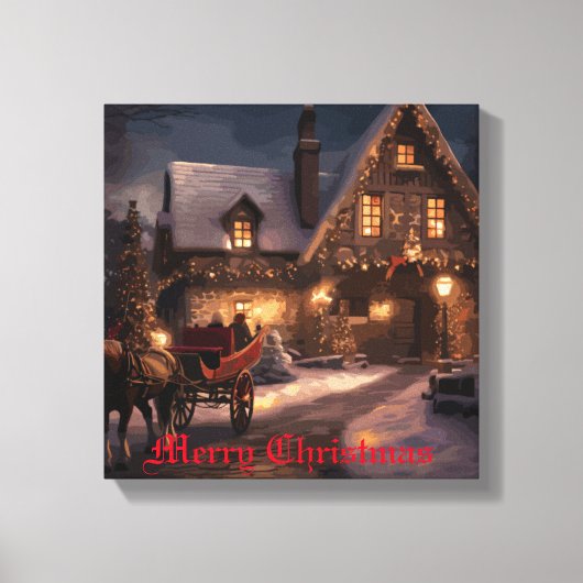 Rustikale Weihnachtsmagie Leinwanddruck (Vorderseite)