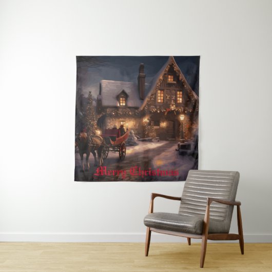 Rustikale Weihnachtsmagie Wandteppich (Beispiel)