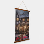 Rustikale Weihnachtsmagie Wandteppich Mit Holzrahmen (Gewinkelt)