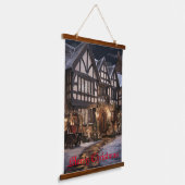 Rustikale Weihnachtsmagie Wandteppich Mit Holzrahmen (Gewinkelt)