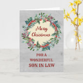 Rustikale Weihnachtsmann Sohn im Gesetz frohe Weih Karte (Gelbe Blume)