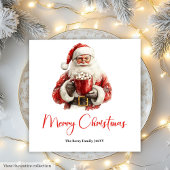 Rustikale Weihnachtsmann Vintage-Festservietten Serviette