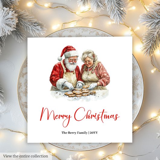Rustikale Weihnachtsmann Vintage-Festservietten Serviette
