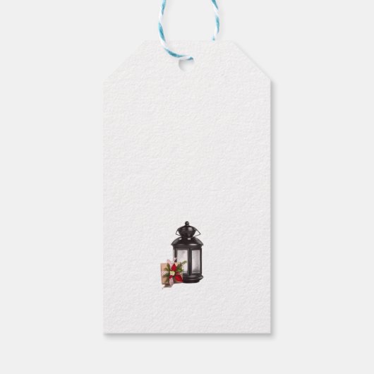 Rustikale Weihnachtsmarken Geschenkanhänger (Rückseite)