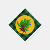 Rustikale Weihnachtsmaus, Baum, grünes Buffalo kar Serviette (Ecke)