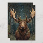 Rustikale Weihnachtsmoose Einladung (Vorne/Hinten)