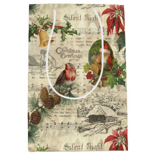 Rustikale Weihnachtsmusik Florenz Ephemera Mittlere Geschenktüte