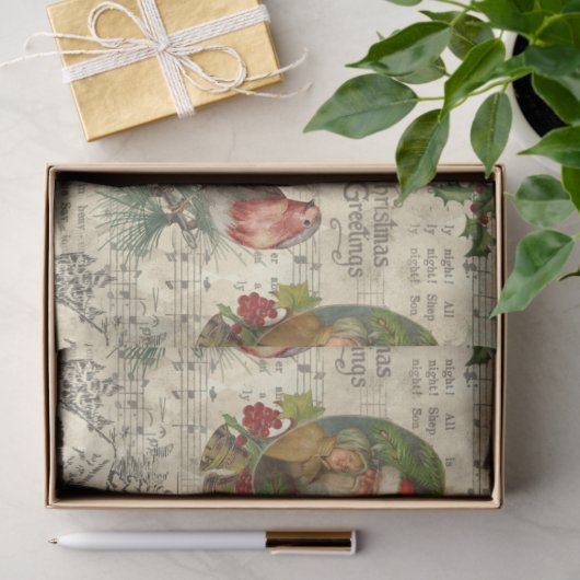 Rustikale Weihnachtsmusik Florenz Ephemera Seidenpapier (Geschenk)