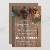 Rustikale Weihnachtspartei Einladung (Vorne/Hinten)