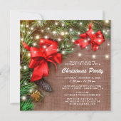 Rustikale Weihnachtsparty Einladung (Vorderseite)
