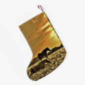 Rustikale Weihnachtspferde im Schnee Personalisier Kleiner Weihnachtsstrumpf (Rückseite (Hängend))