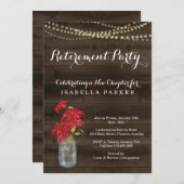 Rustikale Weihnachtsruhestandszeit-Party Einladung (Vorne/Hinten)