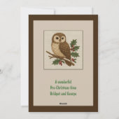 Rustikale Weihnachtsschale mit Holly-Blätter Feiertagskarte (Rückseite)