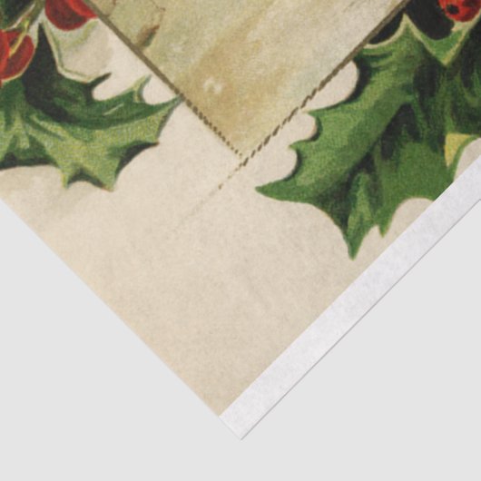 Rustikale Weihnachtsschneevögel mit Holly Seidenpapier (Ausschnitt)