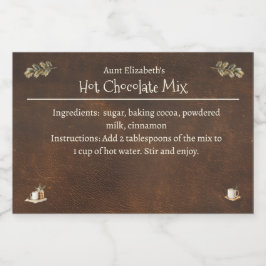 Rustikale Weihnachtsschokolade Cocoa Mix Lebensmitteletikett