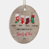 Rustikale Weihnachtssocken als Familie von Vier Keramik Ornament (Rechts)