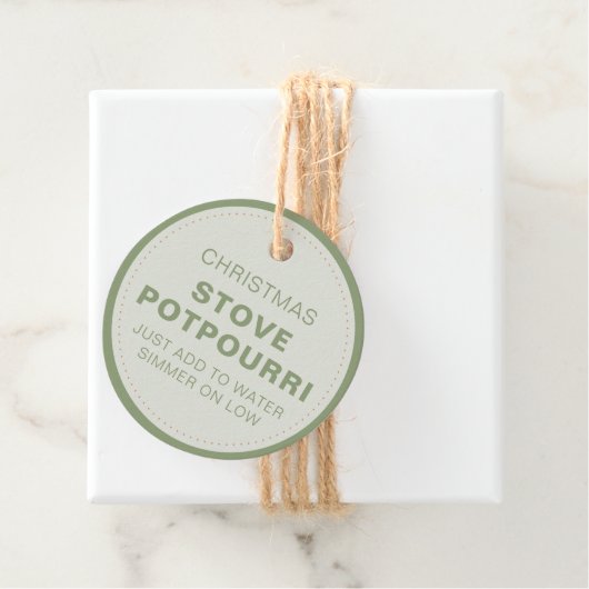 Rustikale Weihnachtsstove Potpourri Geschenkanhänger (Beispiel)