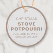 Rustikale Weihnachtsstove Potpourri Geschenkanhänger (Vorderseite)