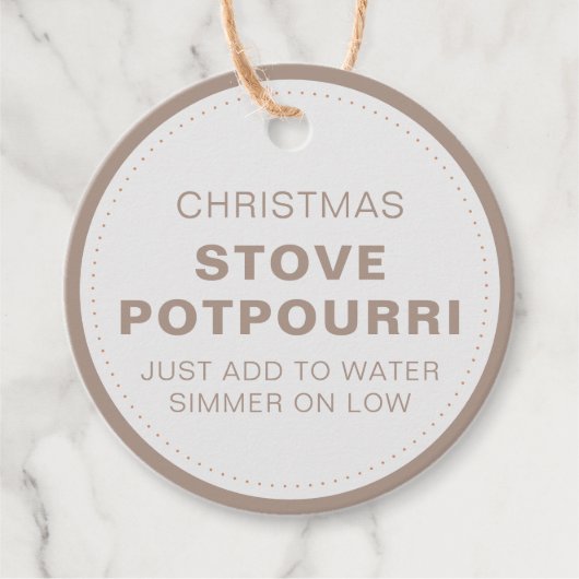 Rustikale Weihnachtsstove Potpourri Geschenkanhänger (Vorderseite)