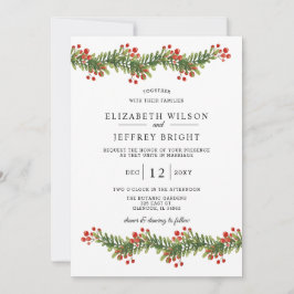 Rustikale Weihnachtsstraßen in Holly Winter Einladung