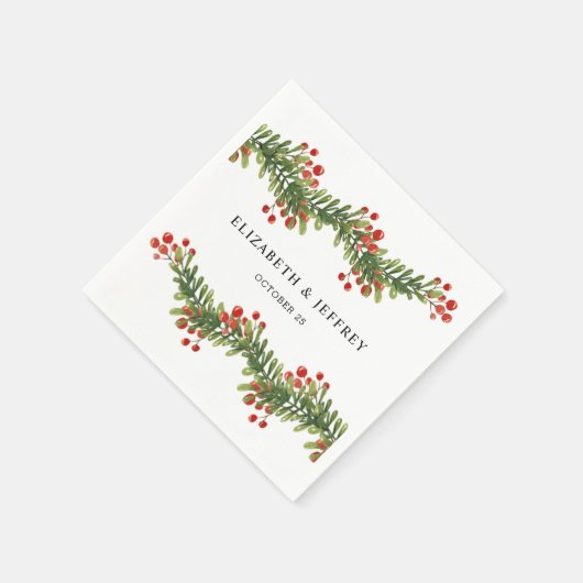 Rustikale Weihnachtsstraßen Serviette (Ecke)