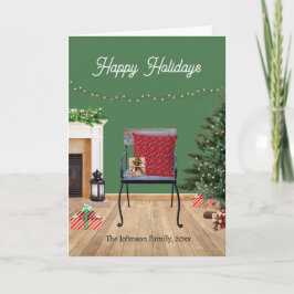 Rustikale Weihnachtsszene Faltenkarte Dankeskarte