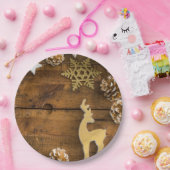 Rustikale Weihnachtsszenen-WegwerfpapierTeller Pappteller (Party)