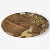 Rustikale Weihnachtsszenen-WegwerfpapierTeller Pappteller (Schrägansicht)