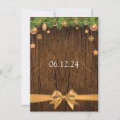 Rustikale Weihnachtsszenierungen Gold Dekorationen Einladung (Rückseite)