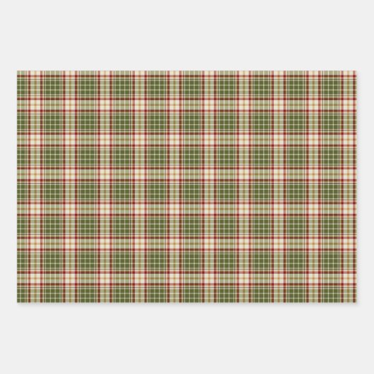 Rustikale Weihnachtsvariante Kariert Geschenkpapier Set (Vorderseite 2)