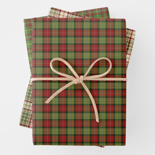 Rustikale Weihnachtsvariante Kariert Geschenkpapier Set (Beispiel)