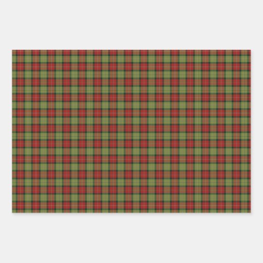 Rustikale Weihnachtsvariante Kariert Geschenkpapier Set (Vorderseite)