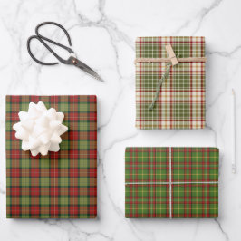 Rustikale Weihnachtsvariante Kariert Geschenkpapier Set