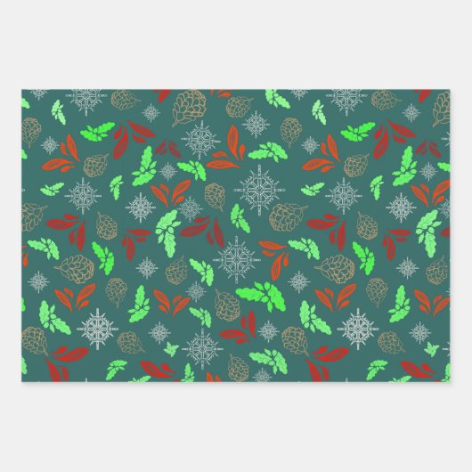 Rustikale Weihnachtsvibes Geschenkpapier Set (Vorderseite)